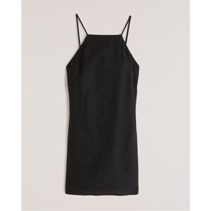 Abercrombie & Fitch Size XL Black Linen Mini dress Open Back